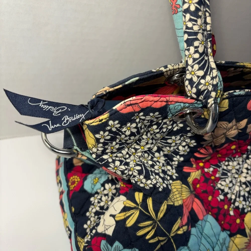 Vera Bradley Retired Happy Snails Multicolor Floral Shoulder Bag Quilted